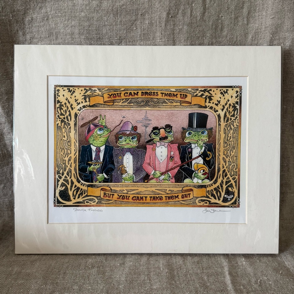 vintage signed print Marx Frogs Lee Stone